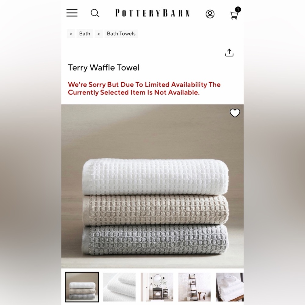 Pottery Barn Waffle Textured Hand Towels, Taupe, Set of 2, NEW